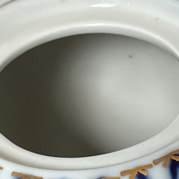 Lomonosov Russian Imperial Porcelain Cobalt Net Mini Teapot 5.25" Tall 2+ Cups - Picture 13 of 15